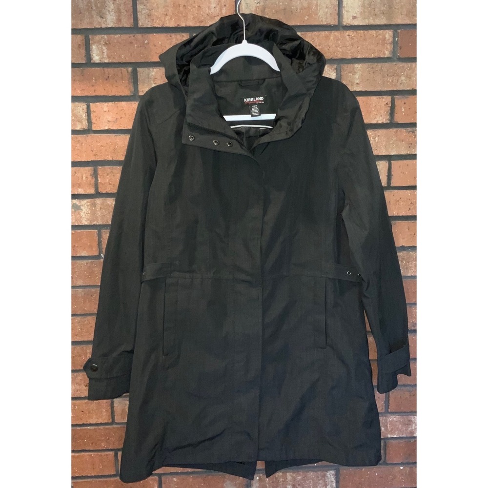Kirkland Signature Womens Hooded Softshell Jacket Charcoal Water Resistant L